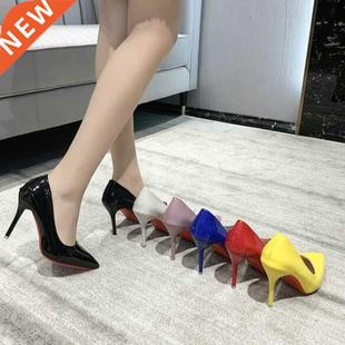 Plus Size Women's Shoes 44 45 High Heels 10cm Red Rubber Bot