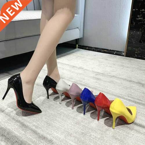 Plus Size Women's Shoes 44 45 High Heels 10cm Red Rubber Bot