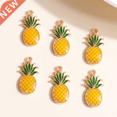 10pcs 9*17mm Enamel Pineapple Charms for Earrings Pendants N
