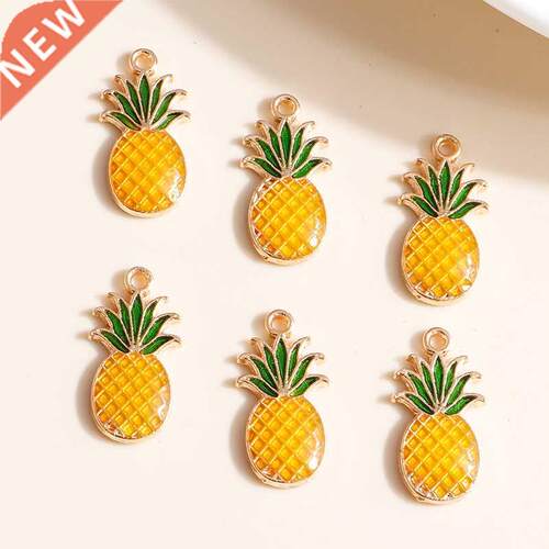 10pcs 9*17mm Enamel Pineapple Charms for Earrings Pendants N