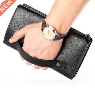 Baelley Men Clutch Bag Lage Caacity Men Wallets Cell ho