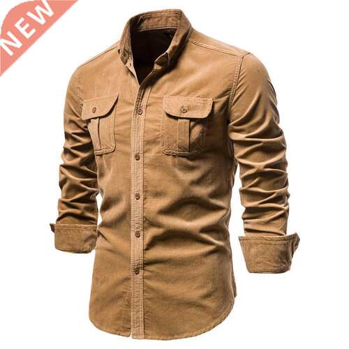 Quality New Single Breasted 100% Cotton Men's Shirt