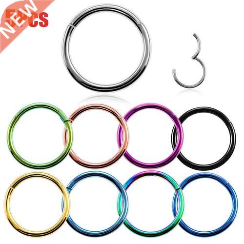 5Pcs Titanium Nose Rings Septum Piercing Clicker Nose Hoops