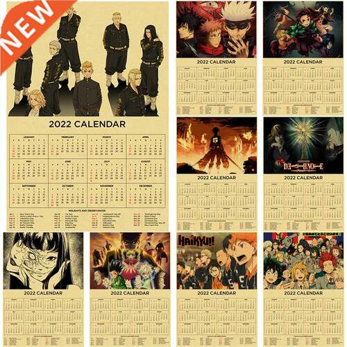 2022 Calendar Anime Poster Attack on Titan Death Note Tomie