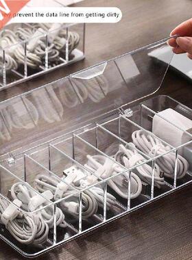 Cable Storage Box Transparent Plastic Data Line Storage