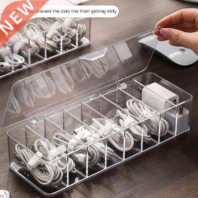 Cable Storage Box Transparent Plastic Data Line Storage
