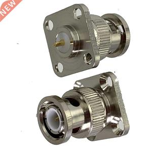 10pcs Connector BNC Plug Male 4 Holes Flange Solder Pancel M
