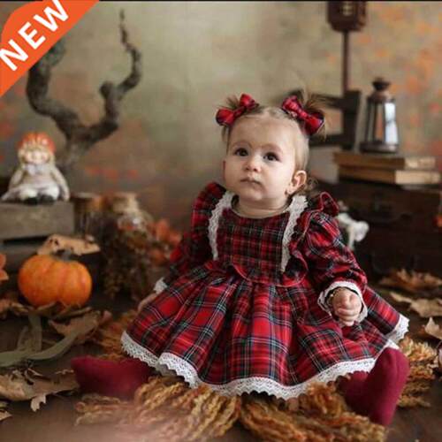 1-6Y Christmas Girls Red Dress Toddler Baby Kid Girls Lace R