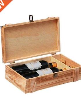 Kotak Peti Pembawa Kotak Botol Anggur Merah 2 Kayu Antik