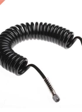 M 4 x 6mm Black Flexible PU Recoil Hose Spring Tube For Com