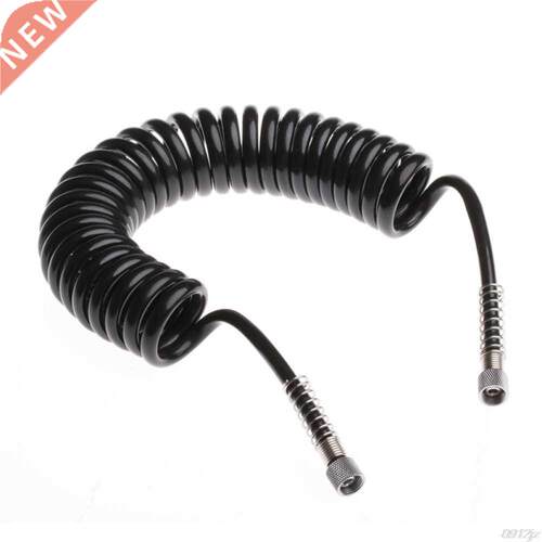 M 4 x 6mm Black Flexible PU Recoil Hose Spring Tube For Com