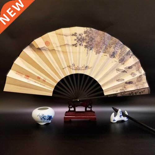 Chinese fan bamboo fan bone print 10 inch large fan foldable
