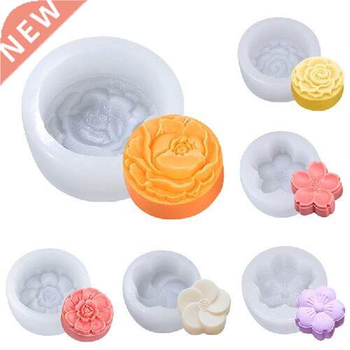 White  Baking Tools Reusable Flower Shape Silicone Soap