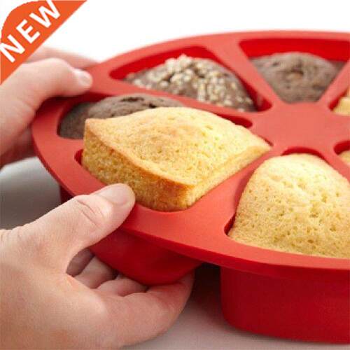 8 Unt Slcone Cake Mold  Bakng Puddng Trangle-S
