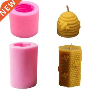 New 2 Pack Bee Honeycomb Candle Molds Beehive Silicone Mold