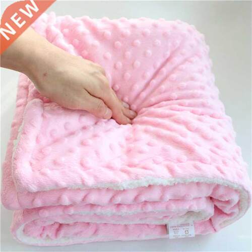 Fluffy Sherpa Dot Design Thermal Baby Blanket, Newborn Recei