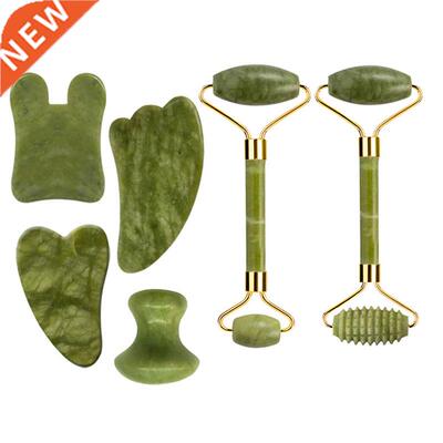 Natural Jade Roller Face Massager Gua Sha Gouache Scraper Fa