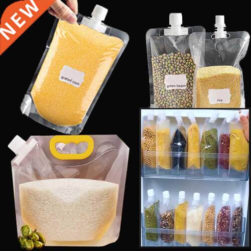 5/10pcs Stand Up Grain Seal Bag Refillable Plastic Drink Bag