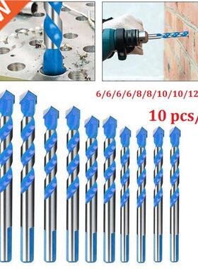 10Pcs Triangle Drill Bits Tile Glass Drill Bit Set For Wood