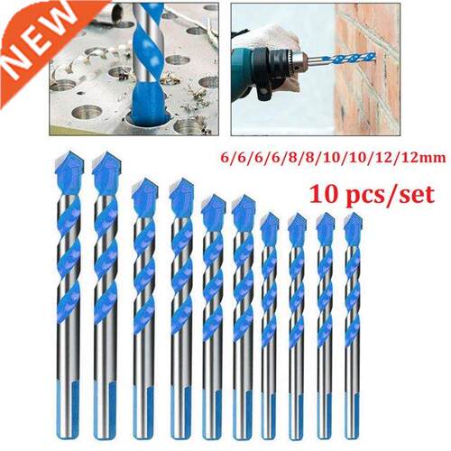 10Pcs Triangle Drill Bits Tile Glass Drill Bit Set For Wood