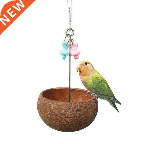 Parrot Bowls Pet Birds Hanging Cage Bowl Dish Cup Coconut