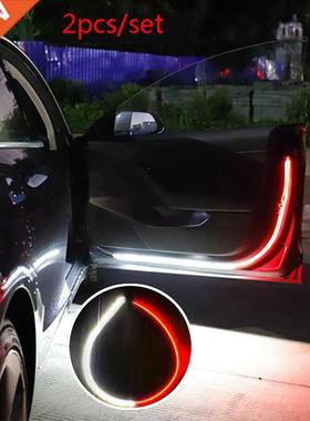 2Pcs Car Door Opening Warning LED Lights Strips Anti Rear-en