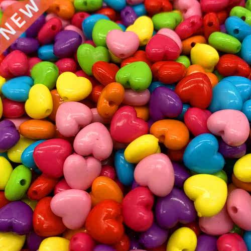 New 50pcs 10mm of Bracelet Accessories Acrylic Heart Beads E