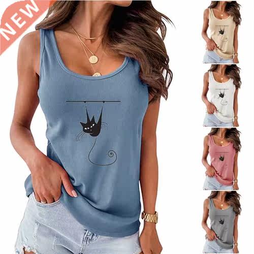 Summer Casual Sleeveless Top Women T-shirt Slim Fit Vest Shi