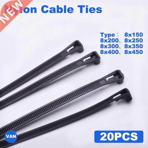 *20PCS Zip Ties Releasable Cable Tie color Black and White P