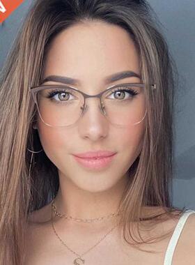 眼镜可配近视平光镜女cat eye glasses fame fo women очки