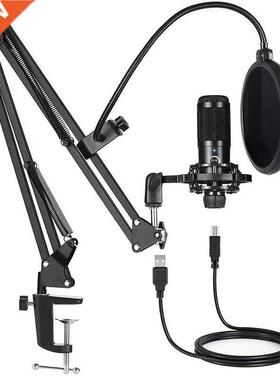 USB Computer Condenser Microphone Kit With Adjustable Scisso