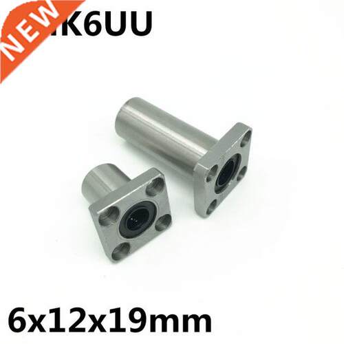2pcs LMK6UU for 6mm shaft linear bearing square flange ball