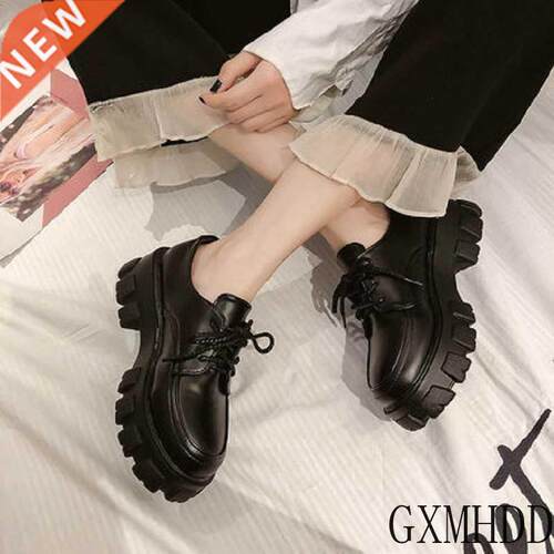 Small Leather Shoes Female New Wild Thick High Heel Retro B