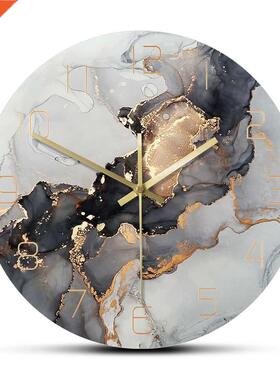 Abstract Alcohol Ink Printed Wall Clock Modern Art Marble Te