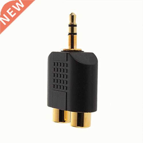 Gold plated 3.5mm Stereo Plug to 2RCA Female Connector Adapt