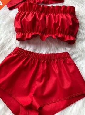 New Lace Pijama Dot Print Women's Pajama Sets V-Neck