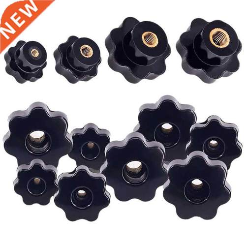 2Pcs 7 Star Knob Female Thread Nut Clamping Knob Grip Assor