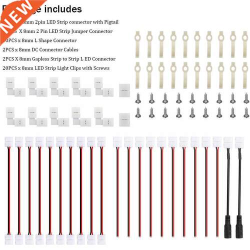 8mm 2Pin Connector Cable Accessories Kit 54PCS Fo2835 3528 8