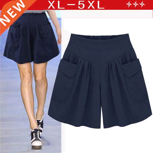 plus size short pants summer casual Loose shorts for women女