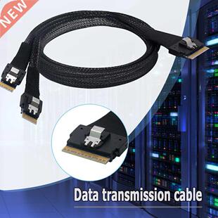 0.5M SAS 4.0 SFF-8654 8i 74 Pin to 2 SFF-8654 4i 8 Pin Cord