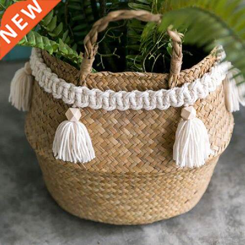 Boho Macrame Handmade Woven Tassel Garland Wooden Beads