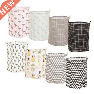1pc Folding Lundry Bsket Round Storge Bin Bg Lrge Hmpe