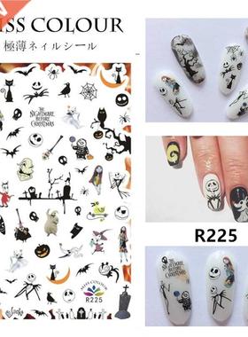 1pc Halloween water transfer nail art stickers decals nails