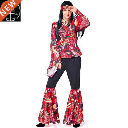 hippie costume era hippie red singer set