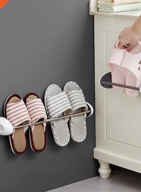 Wall Mounted Adhesive Home Retractable Towel Slipper Shoe