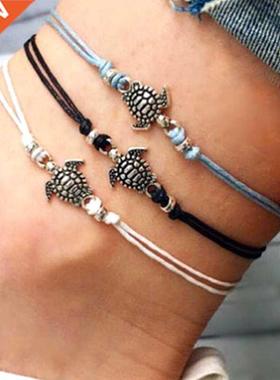 Vintage Turtle Anklets For women Summer Beach Barefoot Croch