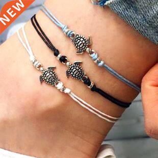 Vintage Turtle Anklets For women Summer Beach Barefoot Croch