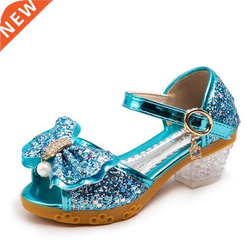 Children's Shoes 2022 New Summer Casual Glitter Bowknot Spri