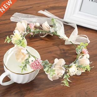 Wo Wedding Flower Crown Wreath Bohemia Handmade Floral Garla