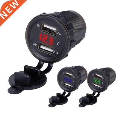 Car Motorcycle Cigarette Lighter Dual USB Charger 12V-24V Ca